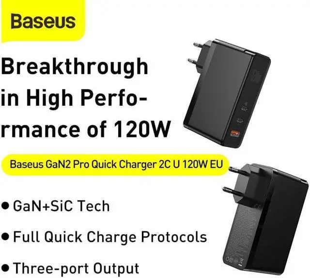 Alt view image 2 of 5 - GaN Charger 120W PD Fast charging USB C Charger QC4.0 QC3.0 Quick Charge USB Charger ForMacbook ForiP For Laptop Tablet