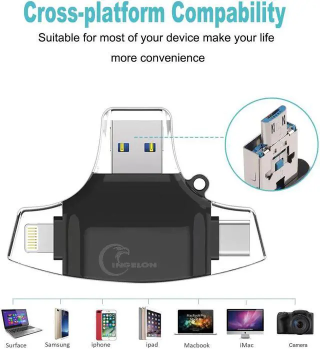 Alt view image 2 of 5 - SD Card Reader microSD Adapter microsd Cardreader SDHC SDXC TF usb c OTG Memory Stick duo RS MMC Adaptador for iphone