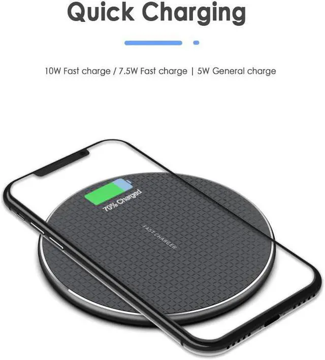 Alt view image 3 of 5 - 10W Qi Wireless Charger Pad for  Galaxy S8 S9 S10 For iPhone 11 Pro Max Nokia Nexus 4 Mobile Phone Fast Charging Adapter