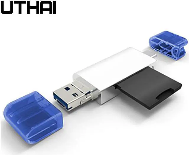 Alt view image 3 of 5 - C06 Card Reader USB3.0 SD/Micro SD TF OTG Smart Memory Card Adapter for Laptop Type C/Lightning Cardreaders Converter