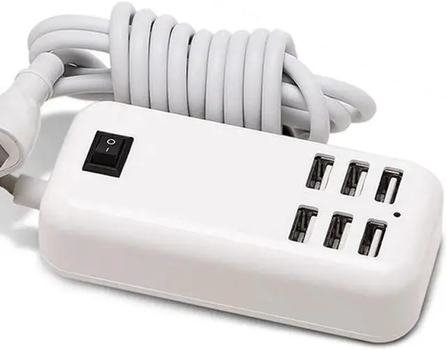 Main image of 6 Ports USB Phone Charging Station 20W USB Charger Power Adapter Fast Charging Socket 1.5M Cable EU US Plug for phone Tablet