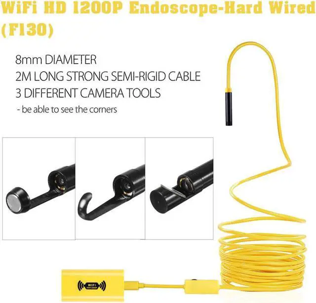 Alt view image 3 of 7 - WIFI Endoscope Inspection Camera Wireless Borescope Endoscope Camera Hard Cable WIFI Endoscope for Android/IOS SmartPhone