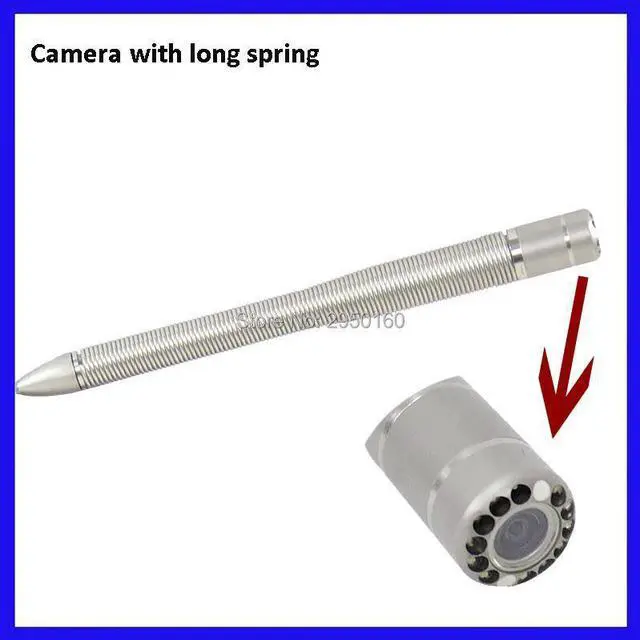 Alt view image 2 of 5 - 23mm camera long spring 20/30/40/50 Sewer Pipe Inspection Camera System 7"monitor zoom 10levels 8G gift DVR max 256G