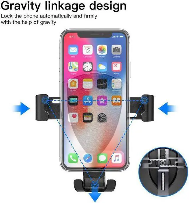 Alt view image 4 of 5 - Portable Wireless Charger For iPhone X 8 8Plus Car Air Vent Mount Gravity Fast Wireless Charger Clip For Samsung Galaxy
