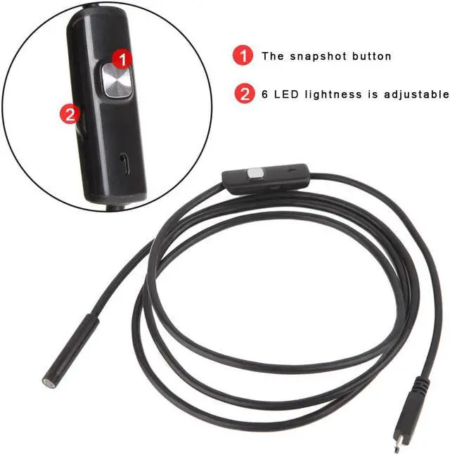 Alt view image 4 of 7 - Inspection Camera 2.0 MP 1200P HD Endoscope Camera Waterproof Tube Snake Camera with 8 LED Lights for IOS Android PC
