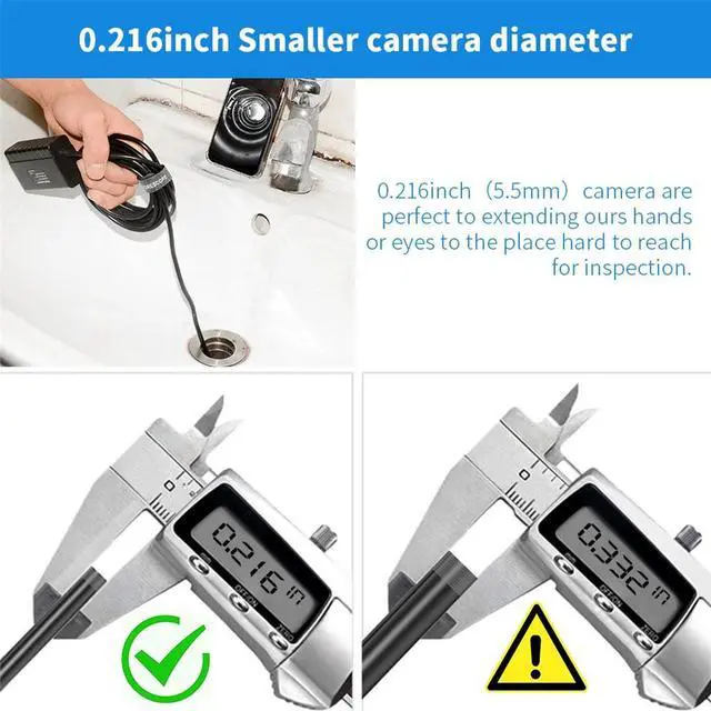 Alt view image 5 of 5 - 1080P Endoscope Camera WiFi Borescope Inspection Autofocus 2.0 MP HD  Camera Endoscope 5.5mm Camera 6 LED HD IP68 Water