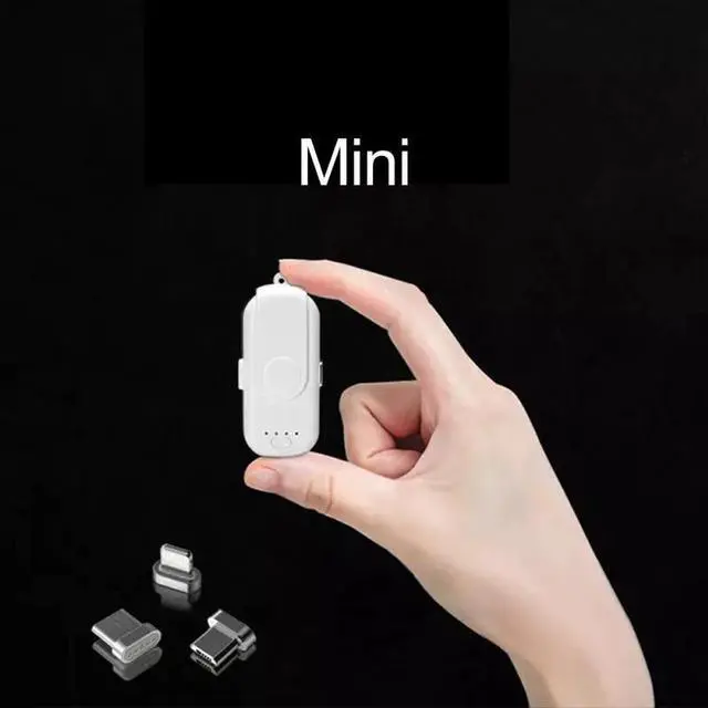 Alt view image 3 of 5 - Power Bank Mini Emergency Mobile Power For iPhone Micro USB Type C Phone 1000mAh Portable Fast Charger Power Bank
