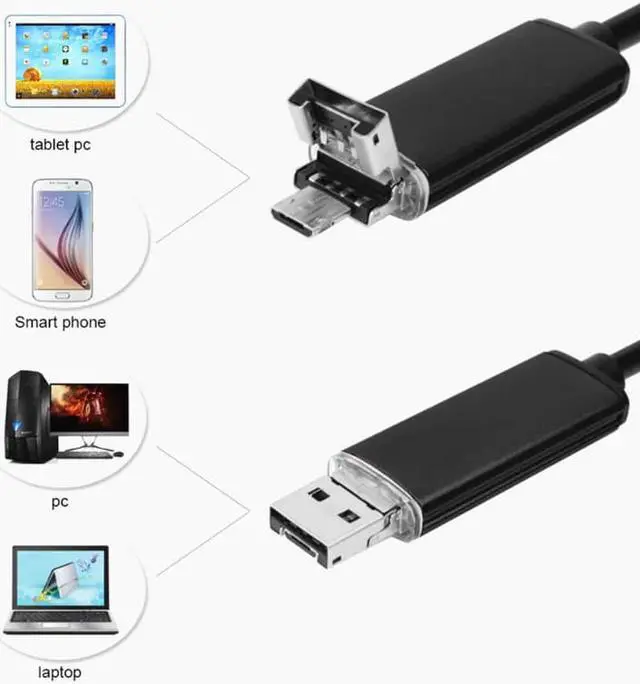 Alt view image 3 of 5 - 7mm 2M 5M TYPE C USB Mini Endoscope Camera Flexible Hard Cable Snake Borescope Inspection Camera for Android Smartphone PC
