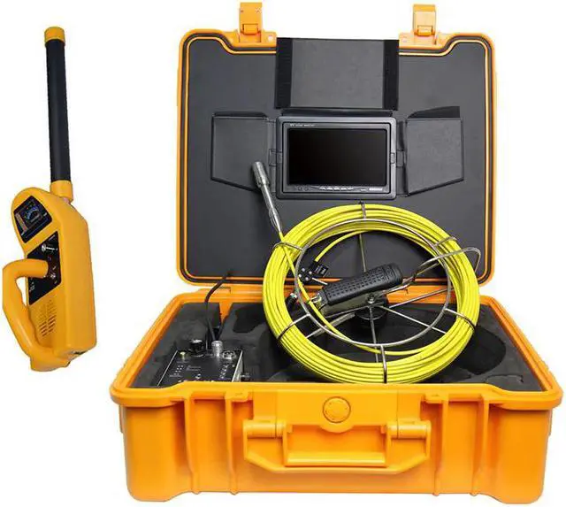 Main image of Drain Sewer Inspection Camera System 512Hz Transmitter Locator DVR Recording Camera 512hz FM Receiver 50Meter Cable