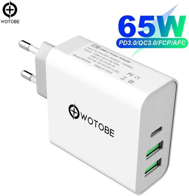 Main image of USB-C Wall Charger,1Port PD3.0 60W/45W/30W QC3.0 Charger For MacBook Pro/Air iPad Pro,2port USB for S8/S10 iPhone 8/X/11