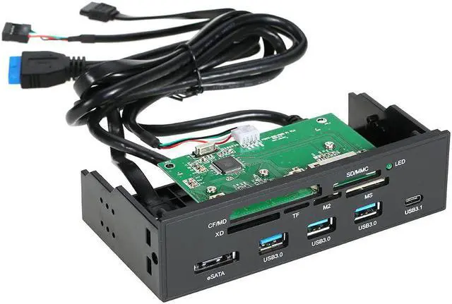 Main image of Sunshine-tipway 5.25" Internal Card Reader Media Multi-Function Dashboard PC Front Panel Type-C USB 3.1 USB 3.0 Support CF