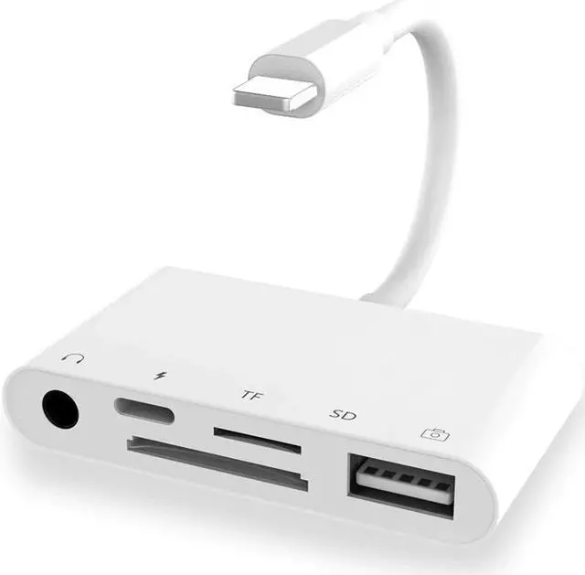 Alt view image 5 of 5 - C67 Lightning to USB3.0 SD TF 3.5MM Audio 5IN1 Adapter MicroUSB USB Card Reader For Iphone 6 7 8 11 X IOS13 Multi Convert