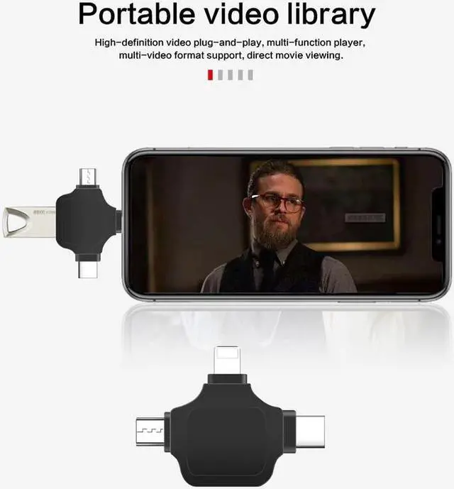 Alt view image 4 of 5 - C66 For iPhone Android Type-C USB3.0 4 In 1 OTG Adapter Multi All In 1 Card Reader Connect U Flash Drive Mouse For IOS13