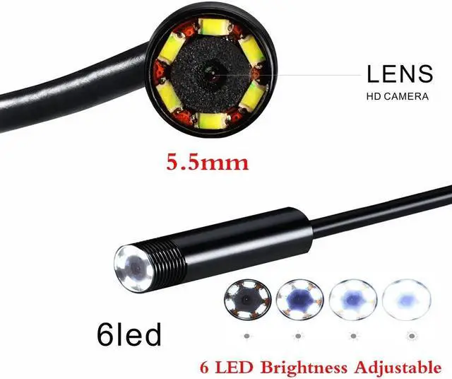 Alt view image 3 of 5 - 5.5mm Lens 2 IN1 USB Android Endoscope Camera 2m 5M 10M Snake Tube Pipe Inspection for Underwater Viewing Car Repair Endoscopio