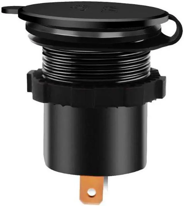 Alt view image 2 of 5 - 12V/24V Metal Waterproof Dual QC3.0 USB Fast Car Charger Power Outlet Voltmeter