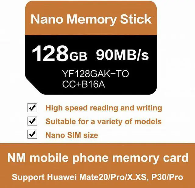 Alt view image 3 of 5 - For Huawei Mate20/P30 Pro NM Card Nano Memory Card 128GB 90MB/S NM-Card With USB3.1 Gen 1 Type-C Dual Use TF/NM Card Reader