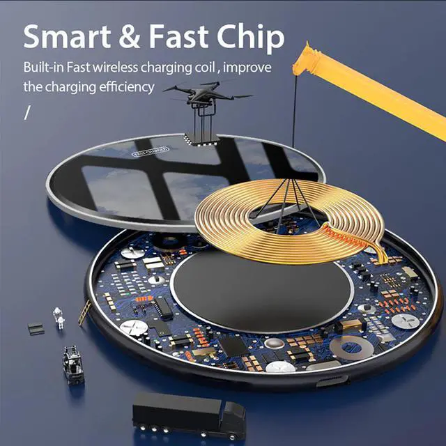 Alt view image 4 of 5 - USB C Fast 10W Wireless Charger For Huawei P30 Pro Xiaomi Mi 9 Samsung S10 S9 Qi 10W Quick Charge for iPhone 11 XS XR X 8
