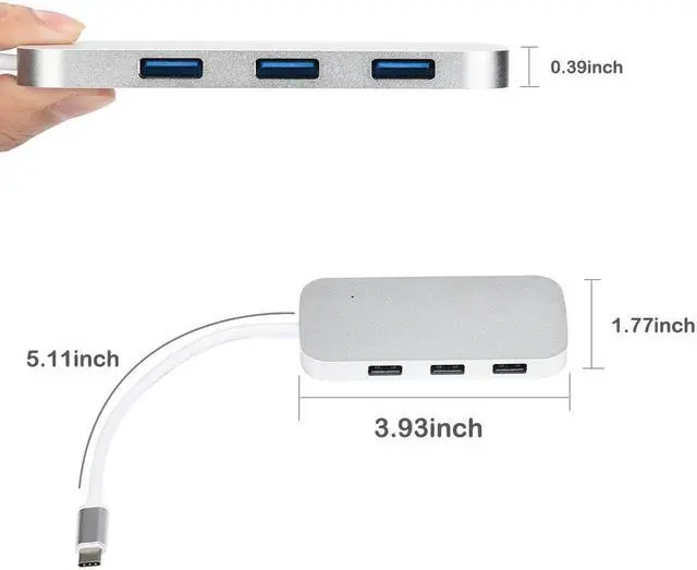 Alt view image 2 of 5 - 2019 new fashion Type C USB-C Hub Adapter 3 USB 3.0 Port Card Reader For MacBook Pro data transfer of speeds up to 5Gb/s 64#