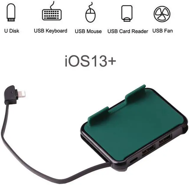 Alt view image 2 of 5 - USB OTG HUB Dock Charger Holder for IPhone 11 Pro Max XS XR 6 7 8 IPAD Read U Flash Disk Mouse Keyboard SD TF Card Reader