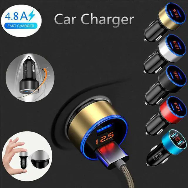 Alt view image 2 of 5 - Car Charger 4.8A Dual USB Fast Charger For  Note 10 Pro  S10 Usb Car Charger For Iphone