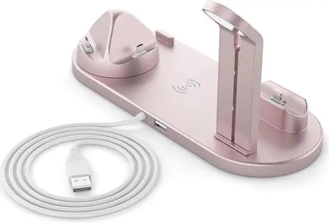 Alt view image 4 of 5 - 10W Qi Wireless Charger Dock Station 4 in 1 wireless charging wireless chargers phone carregadores sem fio cargador inalambrico