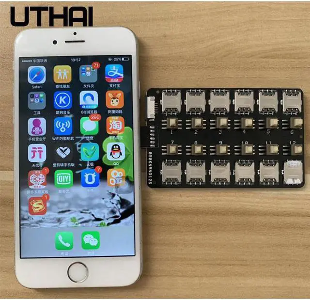 Alt view image 2 of 5 - T13 12-Card Slot SIM Card Adapter Multi SIM Card Reader For iPhone Android Mini SIM Nano Sim Card Free Restart Switcher