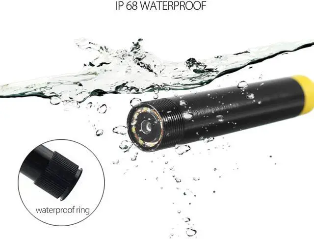 Alt view image 2 of 5 - Endoscope Camera 2/5/10M HD 1200P 8mm 8 LED Mini Waterproof Hard Cable Inspection Camera USB Borescope for Iphone PC IOS