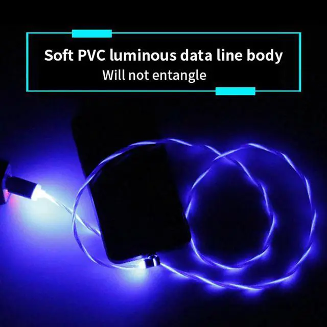 Alt view image 5 of 5 - Flowing Magnetic Charger Cable Light Up Shining Cord for  Galaxy S20 Note 20  Mi 10  Mate 40 30 Pro Phone