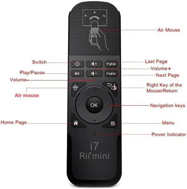 Alt view image 2 of 5 - Original  Mini i7 Fly Air Mouse 2.4Ghz Wireless Air Mouse Remote Control Motion Sensing for Smart Android TV Box X360 PS3 PC