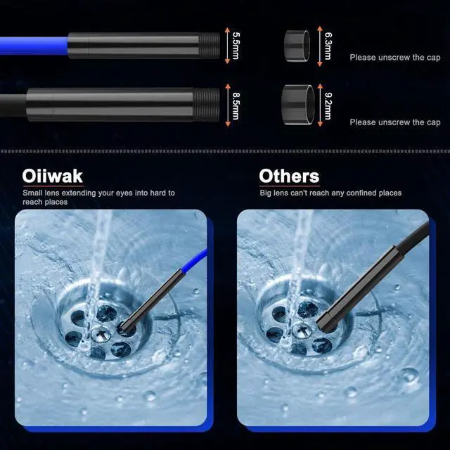 Alt view image 4 of 5 - 5.5mm Industrial Endoscope Camera 1080P HD 4.3'' IPS Screen IP67 Waterproof Snake Camera Borescope Inspection Camera