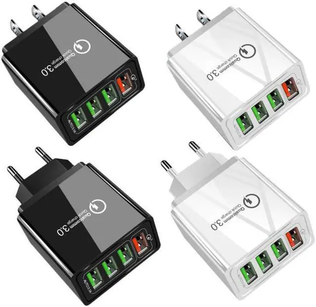 Main image of 3.0 3A 4 USB Phone Charger Fast Charging For IPhone Xiaomi Huawei P30 Pro Samsung Fast EU Wall Adapter Turbo