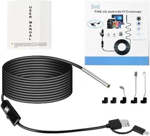 Alt view image 5 of 5 - 2MP  3.9MM WIFI Endoscope Wireless Borescope Inspection Camera 3in1 usb hd Otoscope For Android Microscope