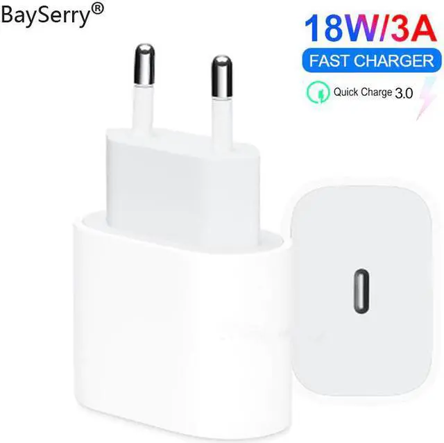 Main image of 18W USB Type C Charger Adapter For iPhone 8 11 XS Max PD Fast Charging Power Type-C EU US UK Plug for  Macbook