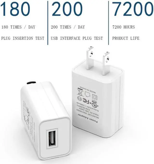 Alt view image 2 of 5 - 5V 2A USB Wall 3C Certified Charger One Port Home Travel Plug Charging Block Cube Power Adapter Replacement For Phone