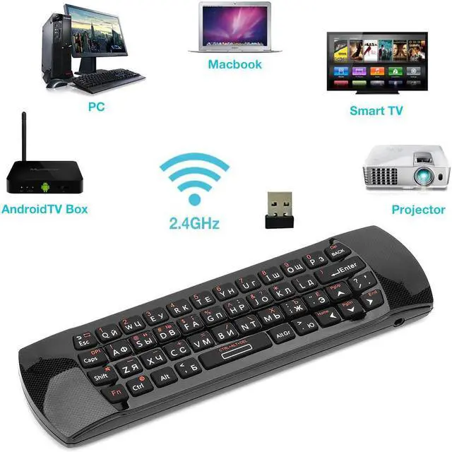 Alt view image 2 of 5 - i25A 2.4G Mini keyboard Air mouse remote control with Earphone Jack For Smart TV Android TV Box Fire TV