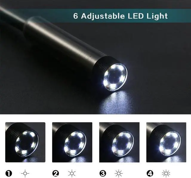 Alt view image 2 of 7 - 2M 7mm Lens USB Inspection Camera Waterproof 6 LEDs Mini USB Endoscope Borescope Tube For Android PC Computer TOP 2 in 1