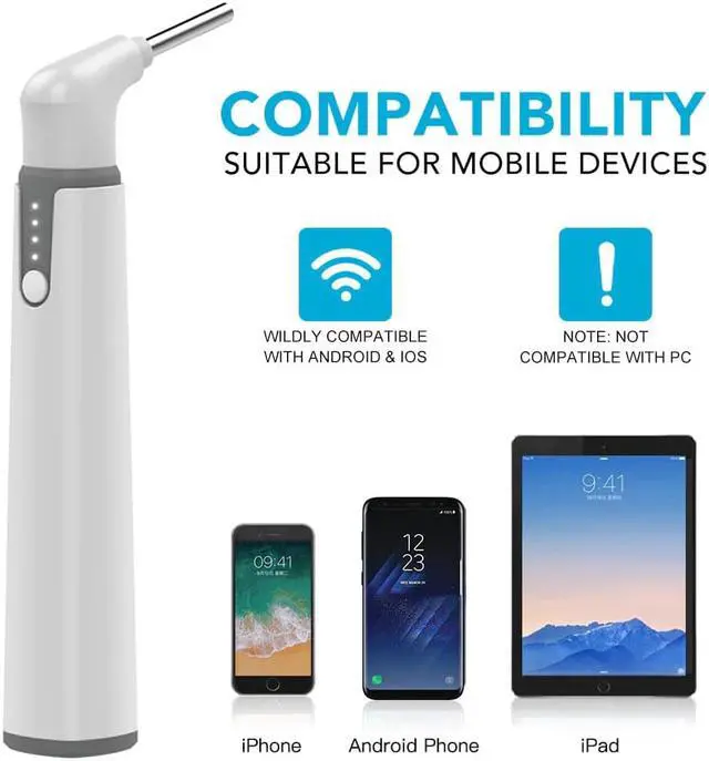 Alt view image 2 of 5 - HD Ear Endoscope Camera 3.9mm Wifi  Otoscop 1080p Visual Ear Care Inspect Earwax Camera for ios Android Phone