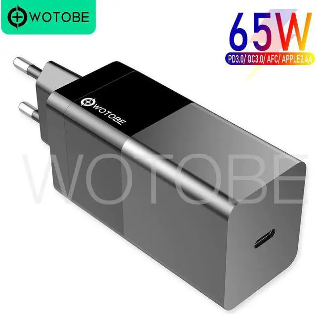 Alt view image 2 of 5 - USB C 65W GaN Lipstick Trave charger,20V PD65W power adapter QC3.0/AFC 18W/15W for Type-c laptops MacBookPro iPhone11/SE