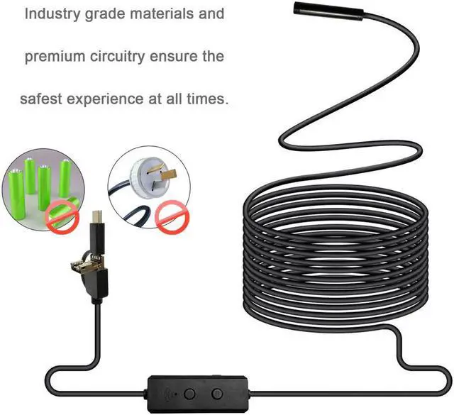 Alt view image 2 of 5 - 3in1 WIFI Endoscope Camera Mini Waterproof Hard Cable Inspection Camera 8mm USB Endoscope Borescope IOS Endoscope For Iphone