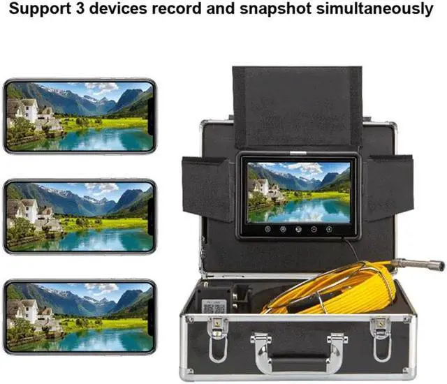 Alt view image 2 of 5 - 9" Wireless WiFi 20/50/100M Pipe Inspection Video Camera,Drain Sewer Pipeline Industrial Endoscope support Android/IOS