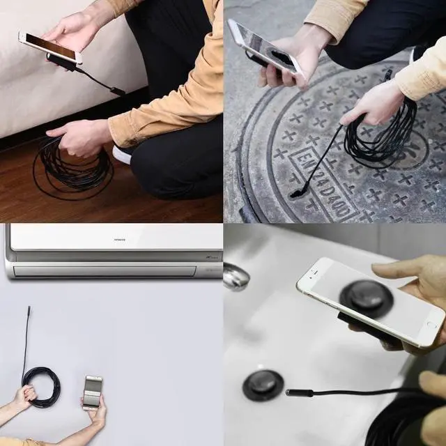 Alt view image 2 of 5 - 7mm Endoscope Camera Waterproof Flexible IP67 Micro USB Inspection Borescope Camera for Android PC Notebook 6LEDs Adjustable