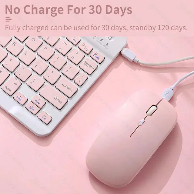 Alt view image 5 of 5 - For iPad 7th generation 10.2 9.7Bluetooth keyboard Pro 11 Air 3 Pro 10.5 Air 2 with mouse For samsung Android Tablet