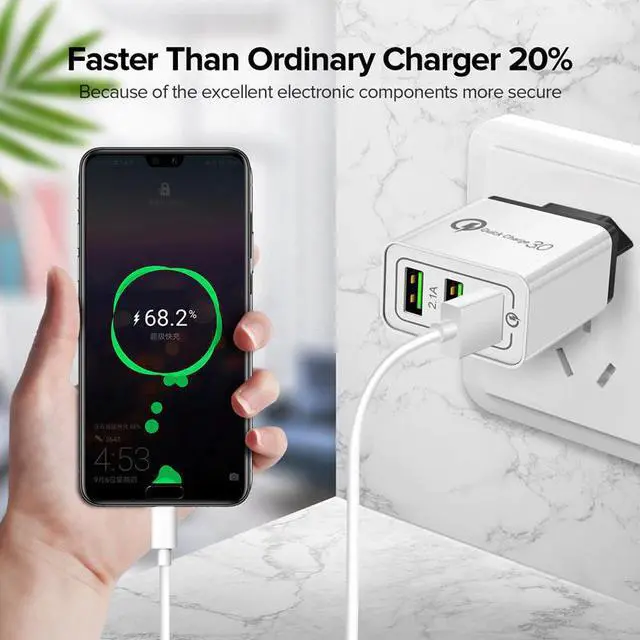 Alt view image 4 of 5 - Plug QC 3.0 Travel Fast Charger For   7A 7C 8A 6C Pro 5A 6A 6X 7X 8X 8S P8 P9 Magnetic Cable Micro USB Data Wire