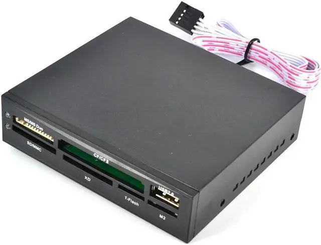Alt view image 2 of 5 - All in One Internal Card Reader USB 3.5" Floopy Bay Front Panel Card Reader Support SM SD MMC CF XD TF Flash Memory