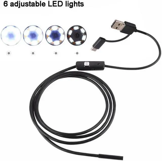 Alt view image 5 of 5 - 8mm 3 in 1 Endoscope Camera USB Mini Camcorders Waterproof 6 LED Borescope Inspection Cameras Endoscope for Android Smartphone