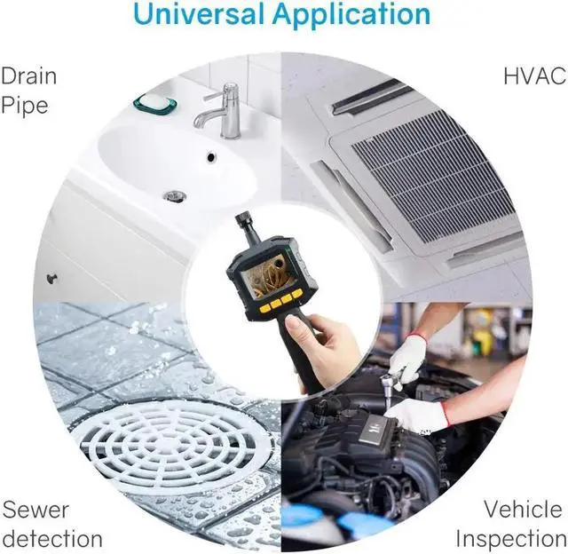 Alt view image 5 of 5 - Digital Endoscope Waterproof Borescope Inspection Camera LED Light Portable Videoscope Car Engines Ventilation System