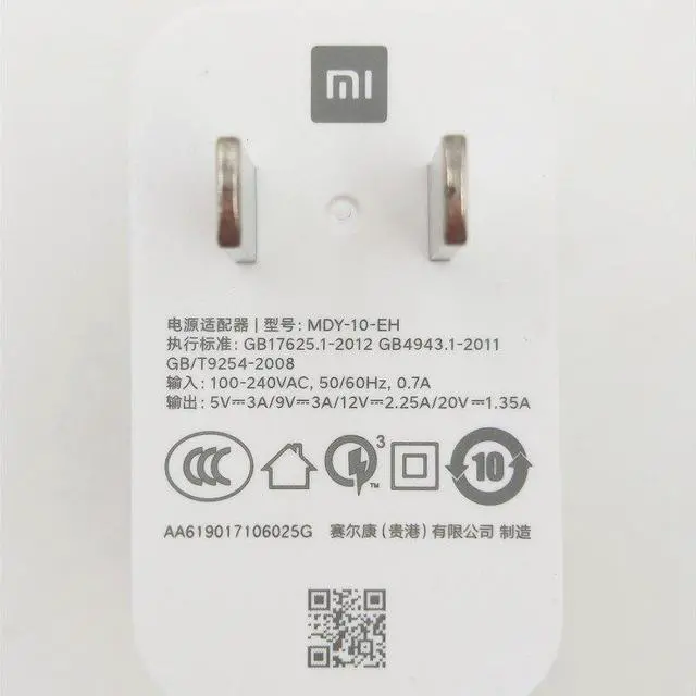 Alt view image 2 of 5 - Original  turbo charger 27W QC 4.0 fast charge adapter usb type c cable for mi 9 se 9t cc9 redmi note 7 8 K20 Pro mix 4