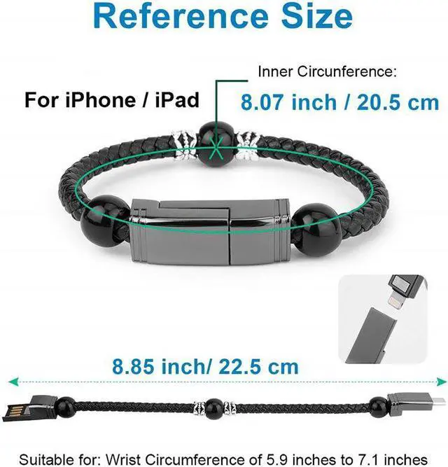 Alt view image 3 of 5 - Leather Portable USB Type C Bracelet Phone Charger Micro Usb Charging Data Carregador Portatil For Xiaomi MI9 Samsung S20 S10