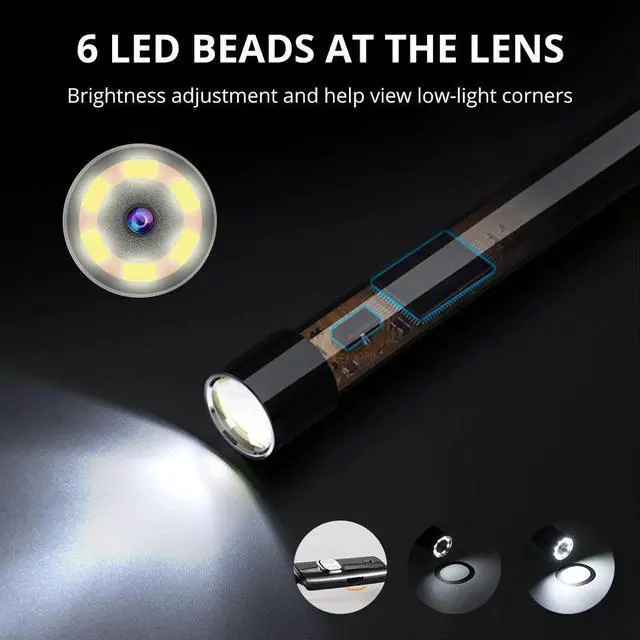 Alt view image 5 of 5 - 1M 2M 5M 7mm Lens USB Cable Mini Rigid Inspection Camera Snake Tube Waterproof Endoscope Borescope For Android Phone