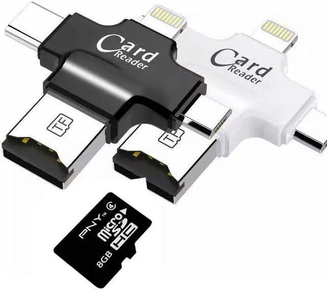 Alt view image 2 of 5 - 4 in 1 Card Reader usb-C Micro USB MicroSD tipo C Cardreader for Android ipad/iphone 7plus 6s5s MacBook OTG TF SD reader